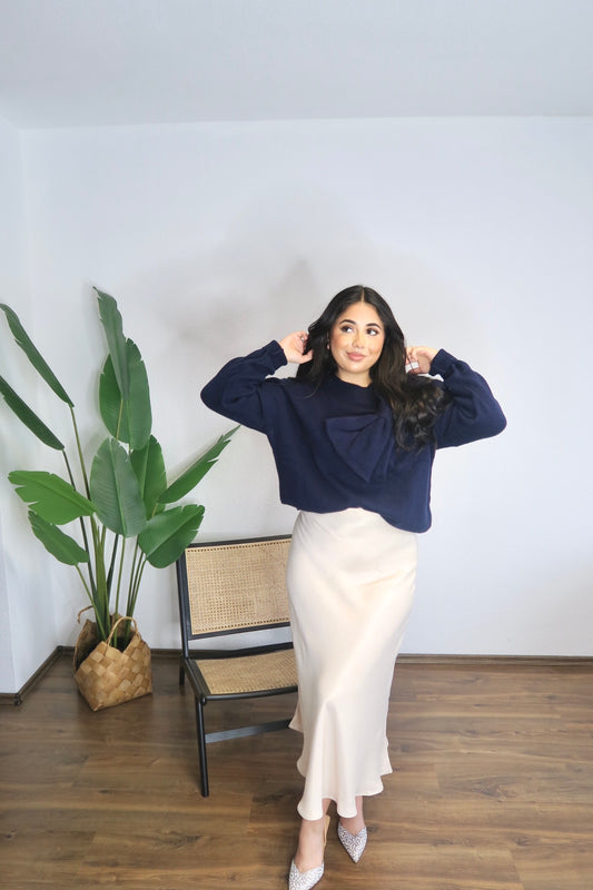 AMARA satin skirt in cream